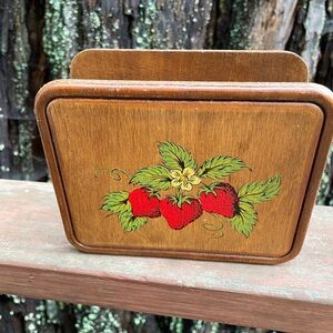 Vintage Strawberry Napkin/letter Holder